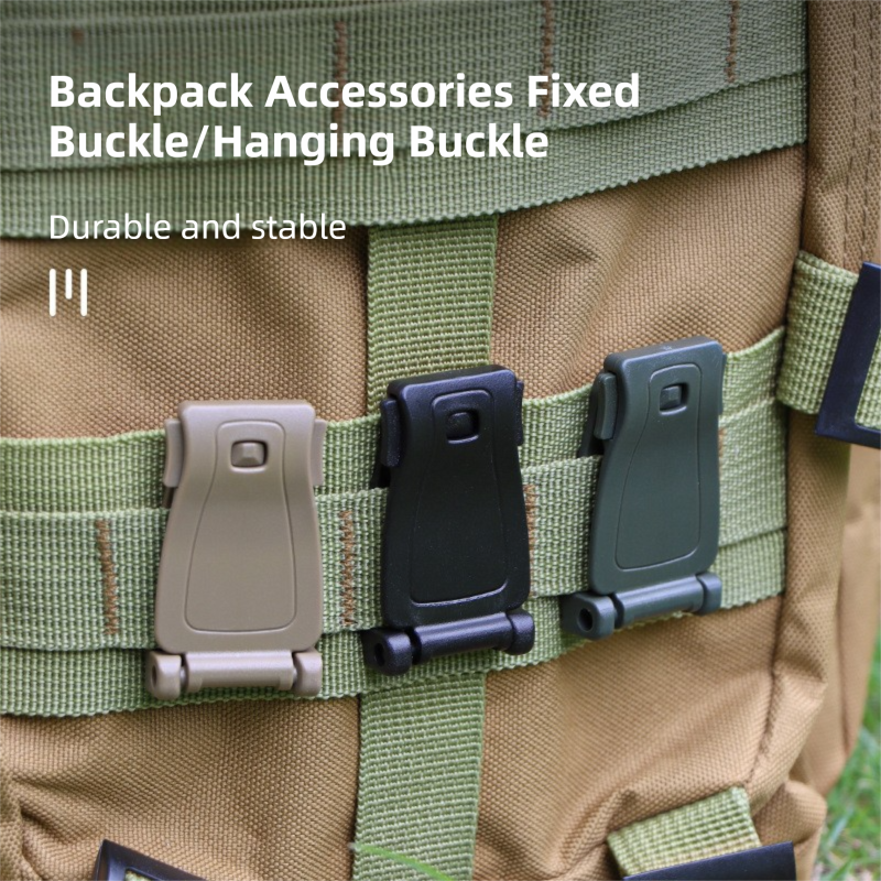 10 Pack Black MOLLE Clip Tactical Strap-Management Tool - Ultralight Portable Backpack Buckle for Tactical V888-ELOSUNG39438