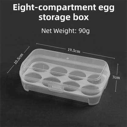 4 Pack Portable 8-Grid Shockproof Eggs Box With Egg Holder- Clear PP Plastic Storage Box, Secure Lock, V888-ELOSUNG39440