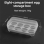 4 Pack Portable 8-Grid Shockproof Eggs Box With Egg Holder- Clear PP Plastic Storage Box, Secure Lock, V888-ELOSUNG39440