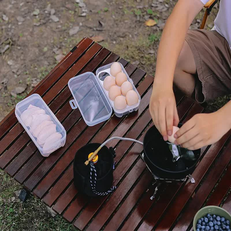 4 Pack Portable 8-Grid Shockproof Eggs Box With Egg Holder- Clear PP Plastic Storage Box, Secure Lock, V888-ELOSUNG39440