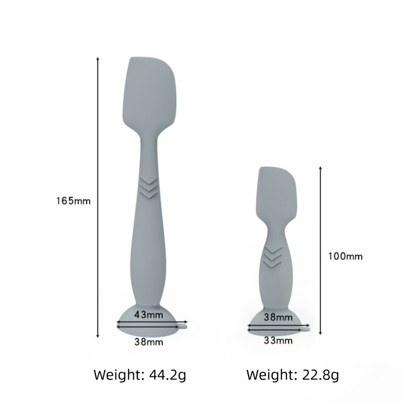 4-Pack Grey Large Silicone Ointment Applicator Spatulas(16.5 CM x 3.8 CM) - Cream Spreader with Suction Base, V888-ELOSUNG39471