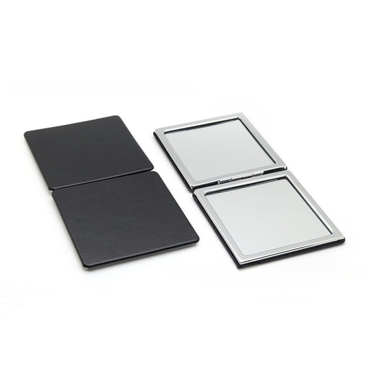 4-Pack Black Jumbo Square Folding Compact Mirror(8X8CM) - Men's Shaving & Women's Makeup Mirror, PU Leather V888-ELOSUNG39474