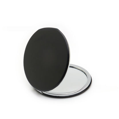 4-Pack Black Jumbo Round Portable Makeup Mirror(8x8CM) - Pocket Cosmetic Mirror for Touch-Ups, PU Leather V888-ELOSUNG39475
