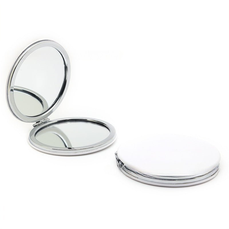 4-Pack White Jumbo Round Portable Makeup Mirror(8x8CM) - Pocket Cosmetic Mirror for Touch-Ups, PU Leather V888-ELOSUNG39477