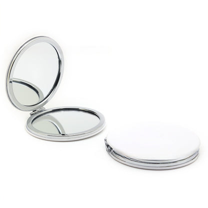 4-Pack White Jumbo Round Portable Makeup Mirror(8x8CM) - Pocket Cosmetic Mirror for Touch-Ups, PU Leather V888-ELOSUNG39477
