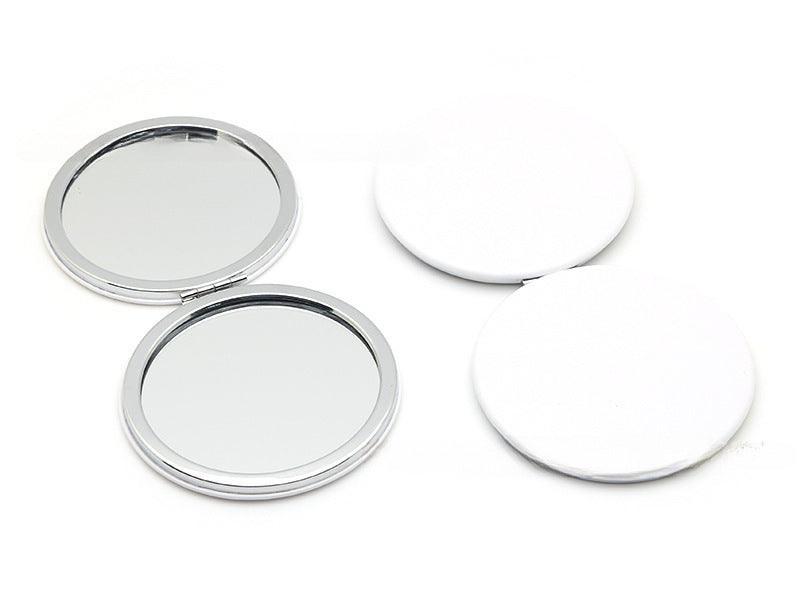 4-Pack White Jumbo Round Portable Makeup Mirror(8x8CM) - Pocket Cosmetic Mirror for Touch-Ups, PU Leather V888-ELOSUNG39477