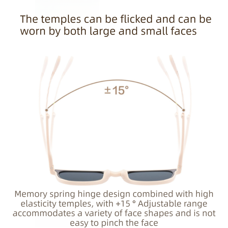 Ultra-Light Foldable TR Sunglasses for Women with Storage Bag - 15 degrees Adjustable Temples & Premium V888-ELOSUNG39484