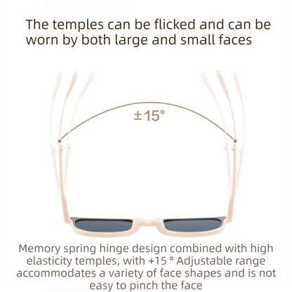Ultra-Light Foldable TR Sunglasses for Women with Storage Bag - 15 degrees Adjustable Temples & Premium V888-ELOSUNG39484