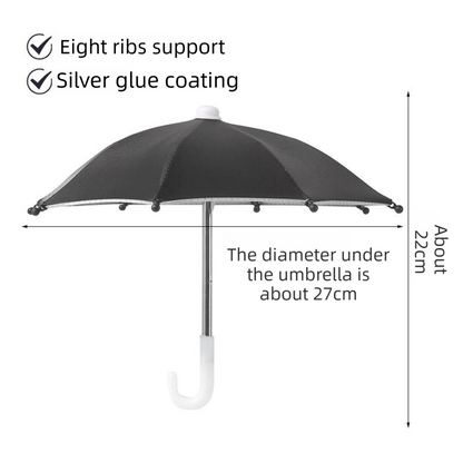 2-Pack Shock-Absorbing and Non-Slip Handlebar Phone Holder with Detachable Mini Umbrella - Waterproof & V888-ELOSUNG39487