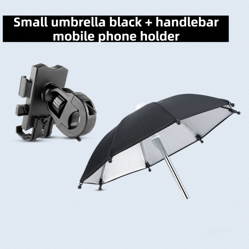 2-Pack Shock-Absorbing and Non-Slip Handlebar Phone Holder with Detachable Mini Umbrella - Waterproof & V888-ELOSUNG39487