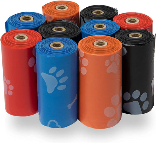 150-Count Biodegradable Dog Poop Bags with Bone Dispenser - Extra Thick Leak-Proof Pet Supplies V888-ELOSUNG39489