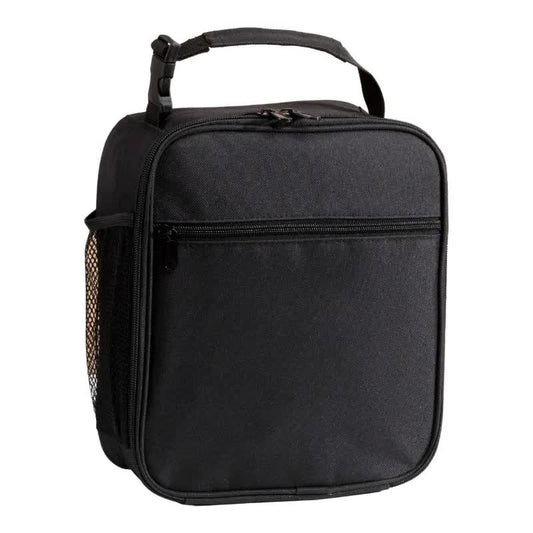 Black Portable Insulated Lunch Bag - Oxford Cloth Handheld Meal Prep Tote, Large-Capacity Square Upright V888-ELOSUNG39558