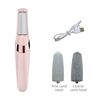 Pink Wireless Electric Foot Grinder With Two Heads - Automatic Pedicure Tool for Removing Callus and Dead V888-ELOSUNG39584