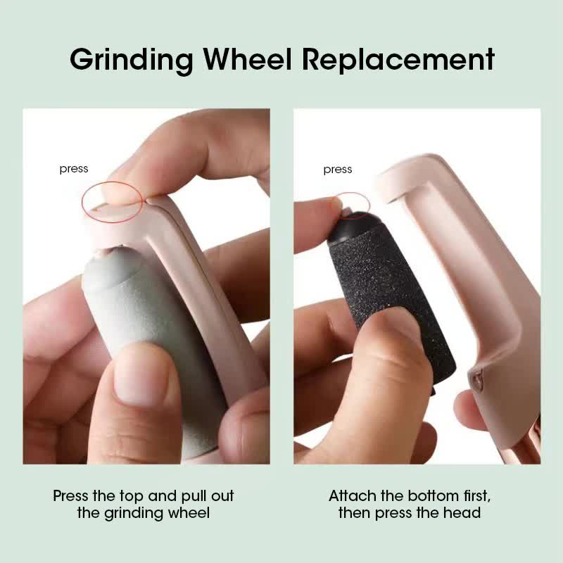 Pink Wireless Electric Foot Grinder With Two Heads - Automatic Pedicure Tool for Removing Callus and Dead V888-ELOSUNG39584