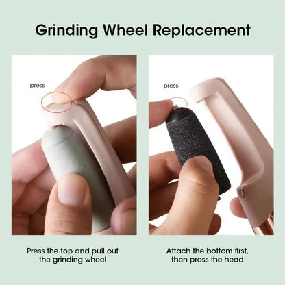 Pink Wireless Electric Foot Grinder With Two Heads - Automatic Pedicure Tool for Removing Callus and Dead V888-ELOSUNG39584
