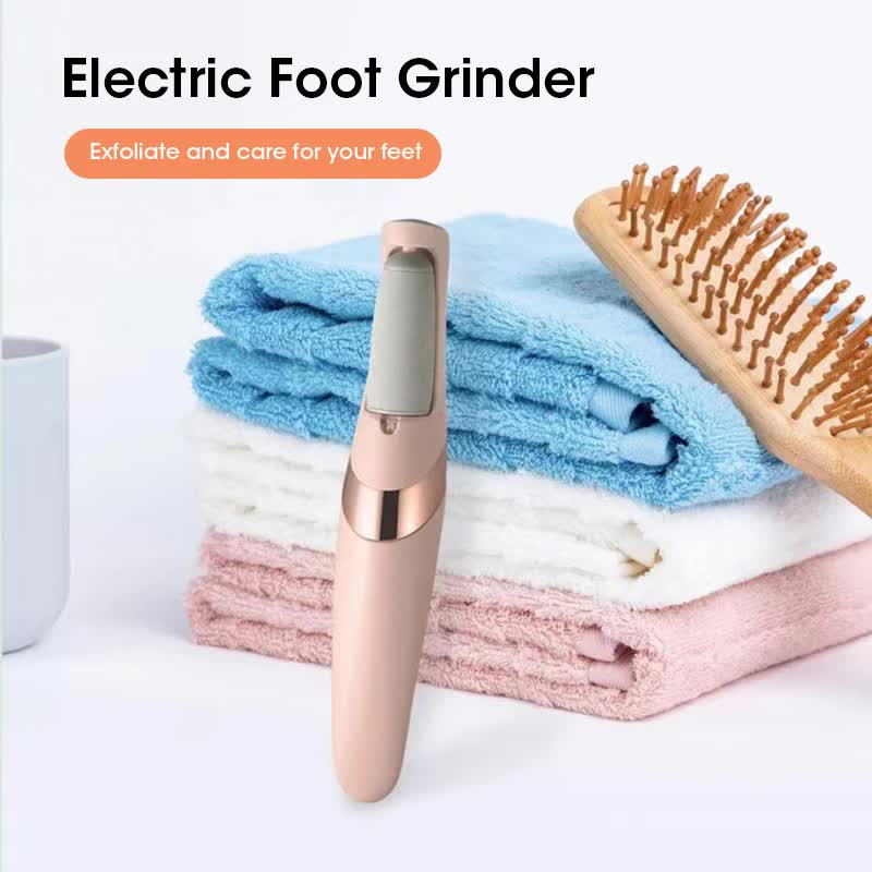 White Wireless Electric Foot Grinder With Two Heads - Automatic Pedicure Tool for Removing Callus and Dead V888-ELOSUNG39585
