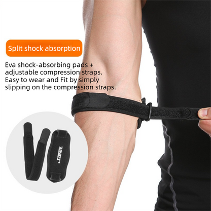 Two-Pair Light Grey Adjustable Compression Elbow Brace with Thick Sponge Padding - Sports Support for Various V888-ELOSUNG39593