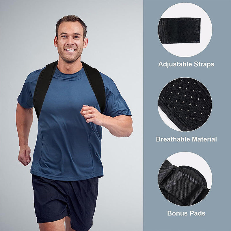 Universal Adjustable Posture Corrector Brace (Fits 30''-43'' Chest) - Back Support Strap for Men and Women V888-ELOSUNG39599
