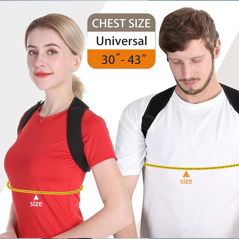 Universal Adjustable Posture Corrector Brace (Fits 30''-43'' Chest) - Back Support Strap for Men and Women V888-ELOSUNG39599