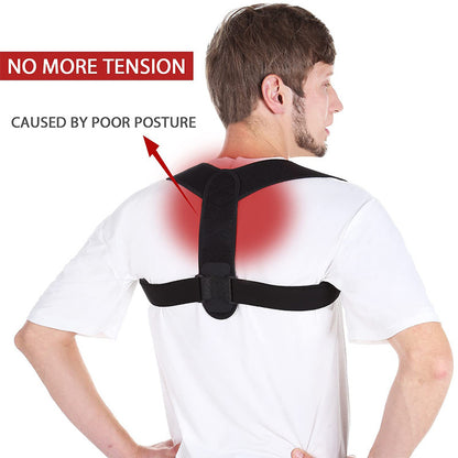 Universal Adjustable Posture Corrector Brace (Fits 30''-43'' Chest) - Back Support Strap for Men and Women V888-ELOSUNG39599