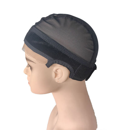 2-Pack Black U-Part Open-Ear Wig Cap with 4x5 Inch Double Velvet Lace - Comfort & Stability, for Wig Making V888-ELOSUNG39608