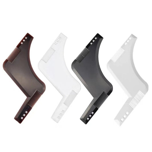 4-Pack Dual-Sided Beard Shaping Tool - Template Comb Set for Cheek, Neckline, and Jawline Grooming V888-ELOSUNG39614