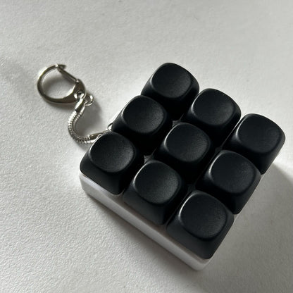 2-Pack Black Mechanical 9-Keyboard Fingertip Toy Keychain - Key Pressure Relief, PVC Fingertip Toy V888-ELOSUNG39629