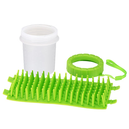 Green Large Size Quick & Easy-Clean Dog Paw Cleaner Cup - PP+TPR Material, Gentle Pet Grooming Tool V888-ELOSUNG39655