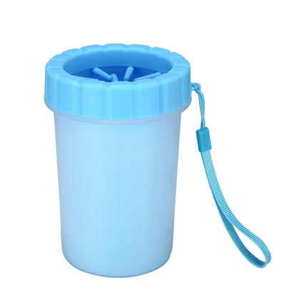 Blue Large Size Quick & Easy-Clean Dog Paw Cleaner Cup - PP+TPR Material, Gentle Pet Grooming Tool V888-ELOSUNG39657