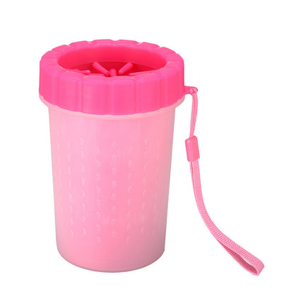 Pink Large Size Quick & Easy-Clean Dog Paw Cleaner Cup - PP+TPR Material, Gentle Pet Grooming Tool V888-ELOSUNG39659