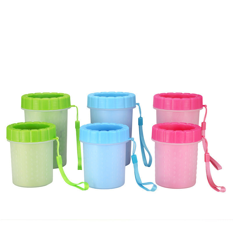 Pink Large Size Quick & Easy-Clean Dog Paw Cleaner Cup - PP+TPR Material, Gentle Pet Grooming Tool V888-ELOSUNG39659