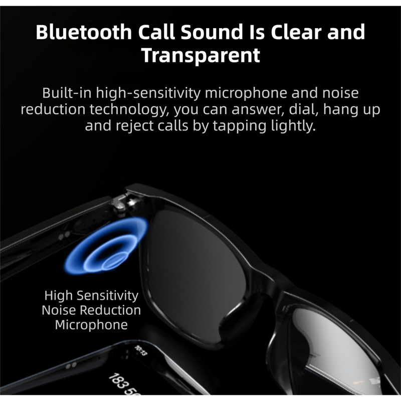 Black Ultra-Light AI Smart Sunglasses - Immersive Stereo Sound, Clear Noise Reduction, IPX Waterproof, V888-ELOSUNG396780