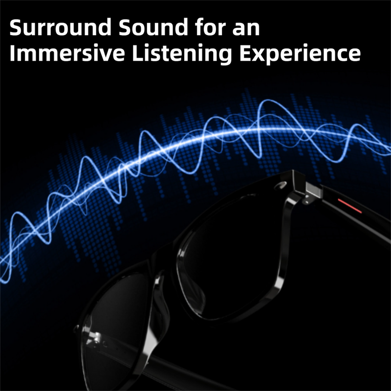 Black Ultra-Light AI Smart Sunglasses - Immersive Stereo Sound, Clear Noise Reduction, IPX Waterproof, V888-ELOSUNG396780