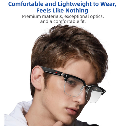 Black Ultra-Light AI Smart Sunglasses - Immersive Stereo Sound, Clear Noise Reduction, IPX Waterproof, V888-ELOSUNG396780