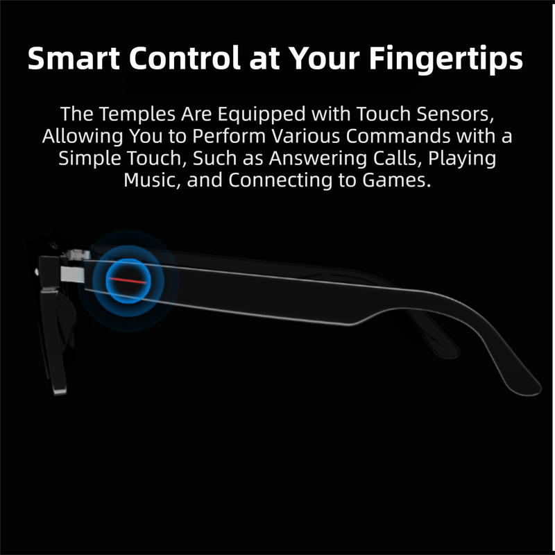 Black Ultra-Light AI Smart Sunglasses - Immersive Stereo Sound, Clear Noise Reduction, IPX Waterproof, V888-ELOSUNG396780