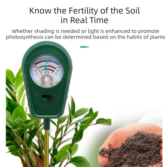 3-in-1 Mechanical Pointer Soil Meter - No Batteries Required, Measures Fertility, Moisture, and pH for V888-ELOSUNG39688