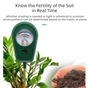 3-in-1 Mechanical Pointer Soil Meter - No Batteries Required, Measures Fertility, Moisture, and pH for V888-ELOSUNG39688