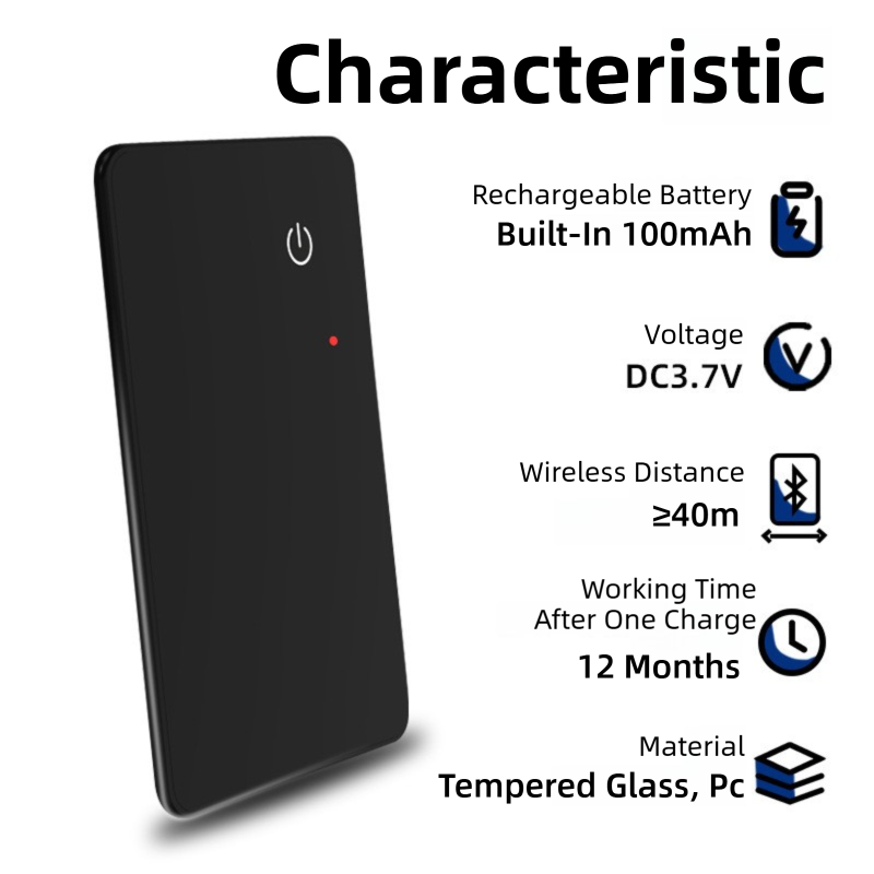 Ultra-Slim 2mm Glass Card Tracker for iOS - Global GPS Location Finding for Wallet, Keys, and Luggage V888-ELOSUNG39694
