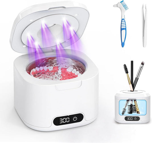 Muti-Functional Portable UV-C Ultrasonic Cleaner (49KHz) - 3 Time Modes for Deep cleaning and Sterilization, V888-ELOSUNG39695