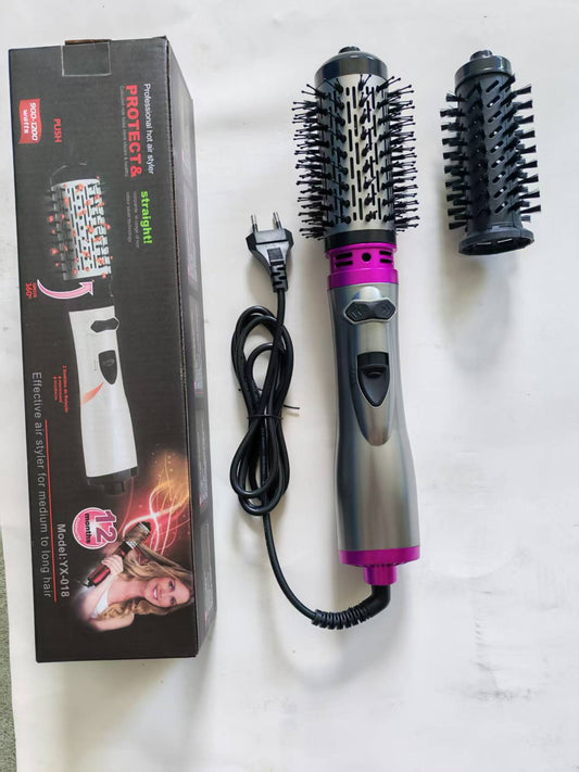 2-in-1 Grey-Purple Automatic Rotating Hot Air Styler(38/50mm Curling Barrel) - Multifunctional Hair Dryer V888-ELOSUNG39700