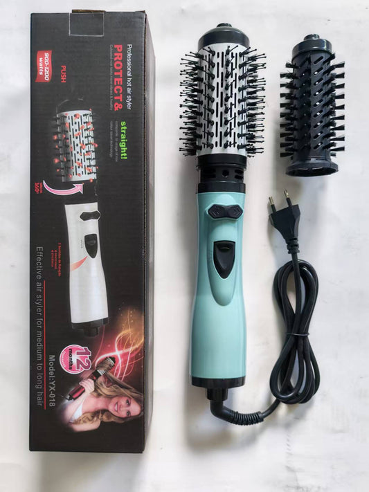 2-in-1 Blue Automatic Rotating Hot Air Styler(38/50mm Curling Barrel) - Multifunctional Hair Dryer Brush, V888-ELOSUNG39701