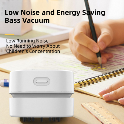 White Portable Handheld Cordless Mini Desktop Vacuum Cleaner - Powerful 10KPA Suction, Efficient Dust & V888-ELOSUNG39709