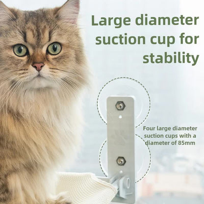 Foldable Window Grey Breathable Mesh Cat Perch(52 x 30 cm) - Cat Hammock with 85mm Strong Dual Suction Cups V888-ELOSUNG39721