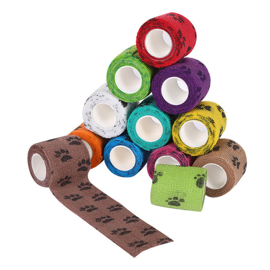 Pet Medical Therapy Self Adhesive Bandage Set(12 Volumes: 2.5CM*4.5M) - Elastic Cute First Aid for Dogs and V888-ELOSUNG39722