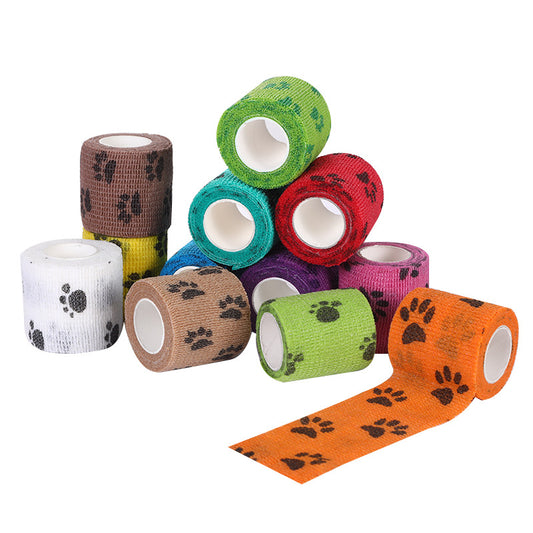 Pet Medical Therapy Self Adhesive Bandage Set(12 Volumes: 5CM*4.5M) - Elastic Cute First Aid for Dogs and V888-ELOSUNG39723