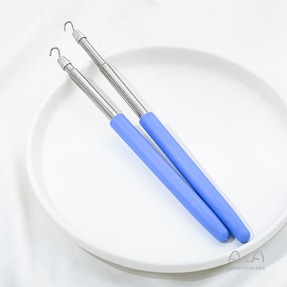 2-Pack Blue Jewelry Fastener Helper Tool - Quick Bracelet & Fine Chain Wearer Aid With Telescopic Titanium V888-ELOSUNG39729