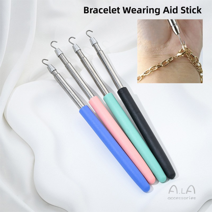 2-Pack Pink Jewelry Fastener Helper Tool - Quick Bracelet & Fine Chain Wearer Aid With Telescopic Titanium V888-ELOSUNG39730