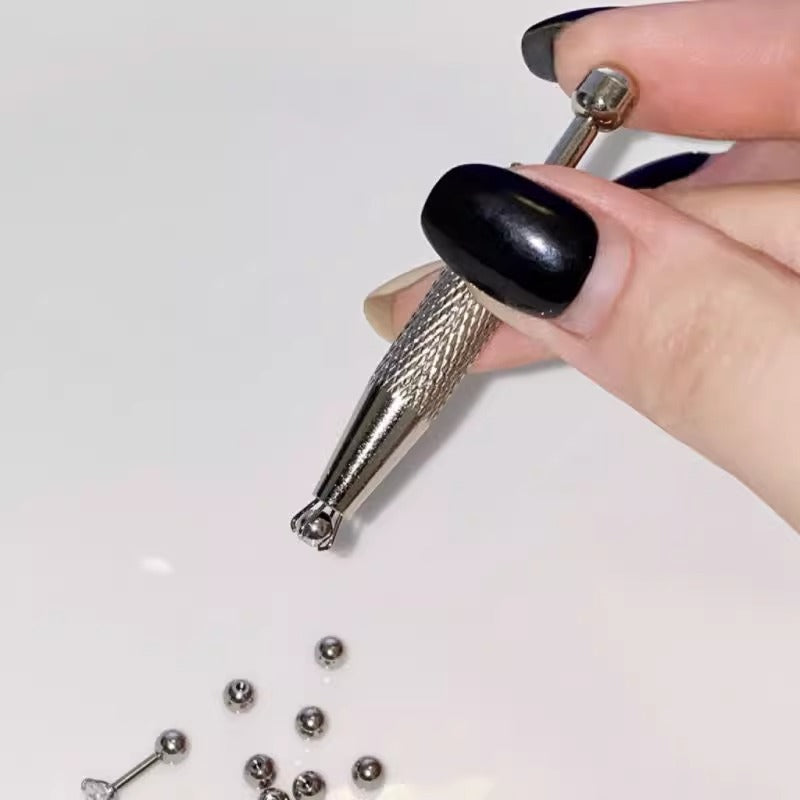 Stainless Steel Earring Wearer Helper - 4-Prong Grabber Tool , Ear Stud Threaded Ball Fixed Aid (6CM) V888-ELOSUNG39738