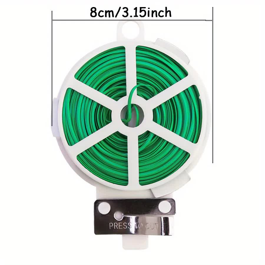 4-Rolls 100M Multifunctional Plastic Steel Twist Tie with Cutter - Sturdy Reusable Plant Support & Climbing V888-ELOSUNG39741