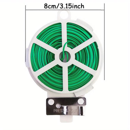 4-Rolls 100M Multifunctional Plastic Steel Twist Tie with Cutter - Sturdy Reusable Plant Support & Climbing V888-ELOSUNG39741